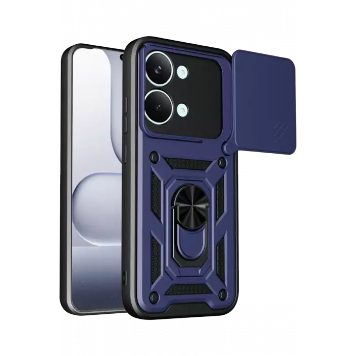 Newface Xiaomi Poco X8 Pro Max Pars Lens Yüzüklü Silikon - Lacivert