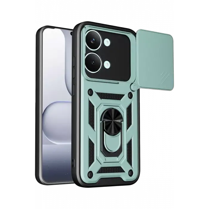 Newface Xiaomi Poco X8 Pro Max Pars Lens Yüzüklü Silikon - Yeşil