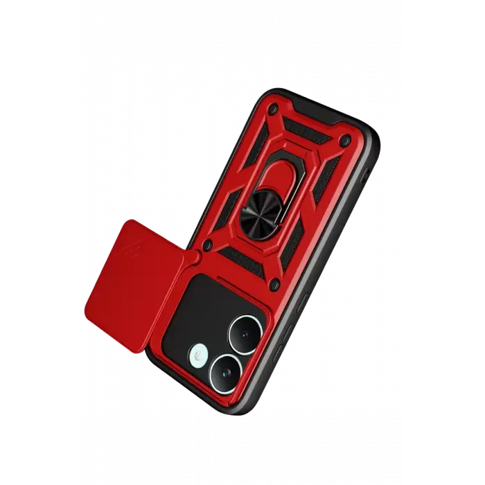 Newface Xiaomi Poco X8 Pro Pars Lens Yüzüklü Silikon - Kırmızı