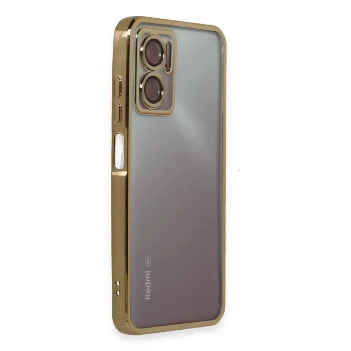Newface Xiaomi Redmi 10 5G Kılıf Razer Lensli Silikon - Gold
