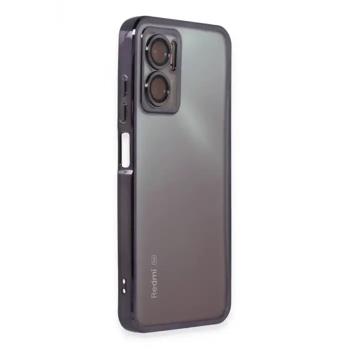 Newface Xiaomi Redmi 10 5G Kılıf Razer Lensli Silikon - Mor