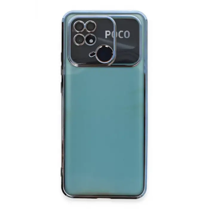 Newface Xiaomi Redmi 10C Kılıf Razer Lensli Silikon - Açık Mavi
