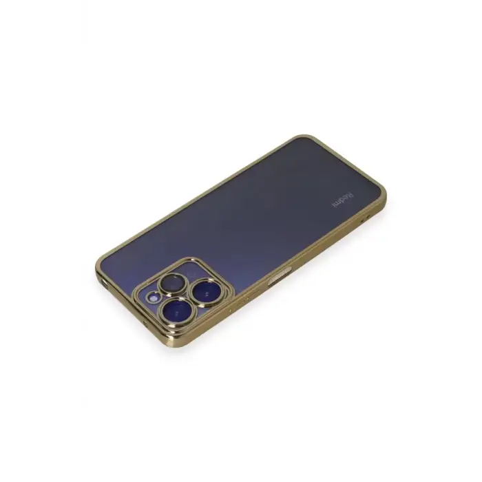 Newface Xiaomi Redmi 12 Kılıf Razer Lensli Silikon - Gold