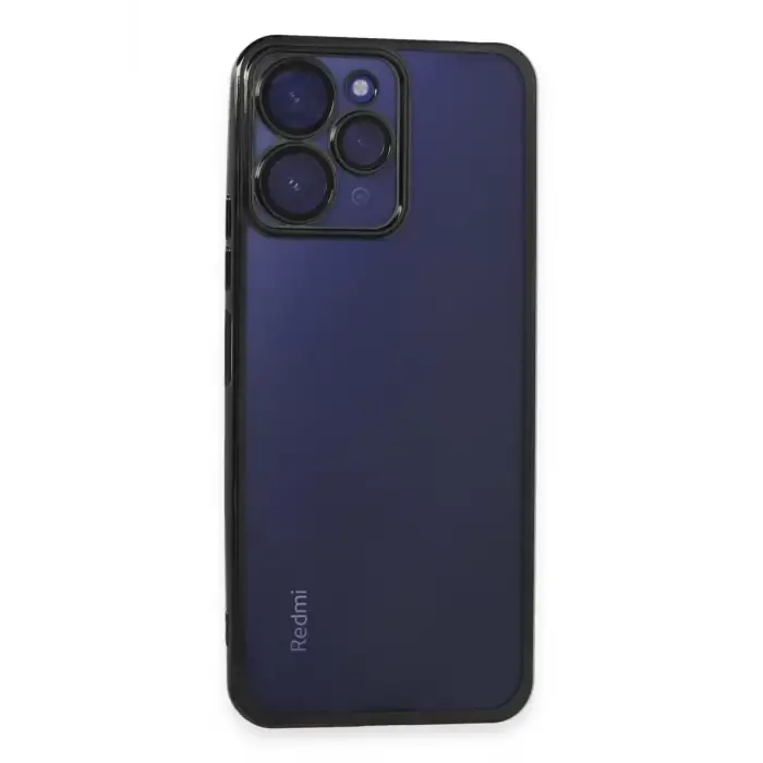 Newface Xiaomi Redmi 12 Kılıf Razer Lensli Silikon - Siyah