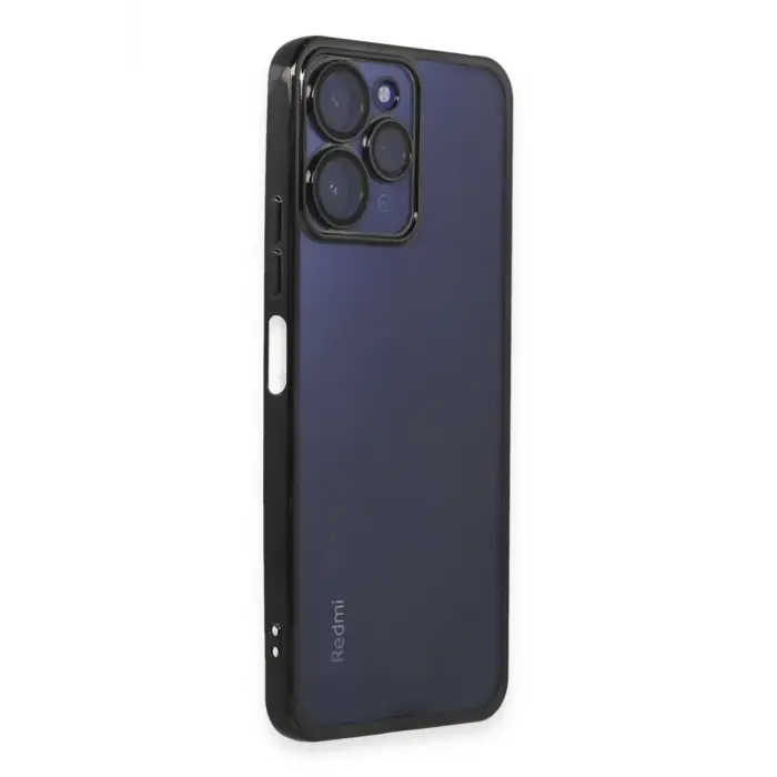 Newface Xiaomi Redmi 12 Kılıf Razer Lensli Silikon - Siyah
