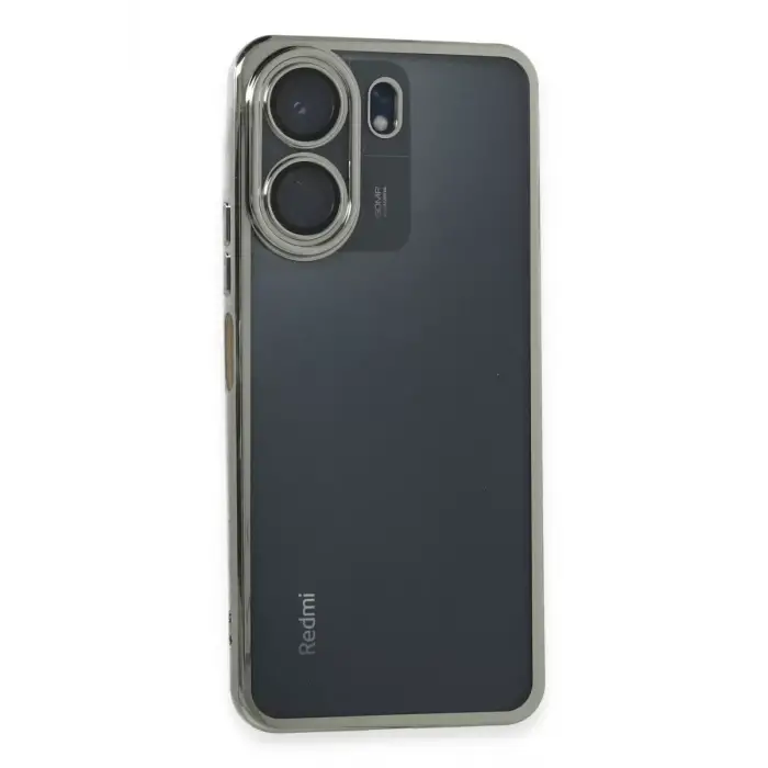 Newface Xiaomi Redmi 13C Kılıf Razer Lensli Silikon - Gümüş