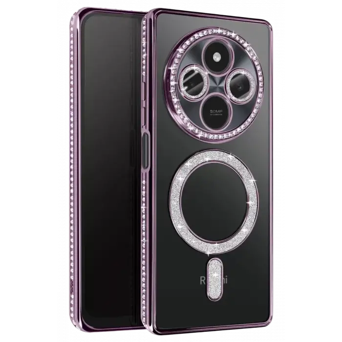 Newface Xiaomi Redmi 14C Joke Simli Magneticsafe Kılıf - Derin Mor