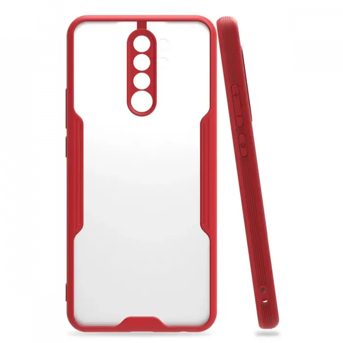Newface Xiaomi Redmi 9 Kılıf Platin Silikon - Kırmızı