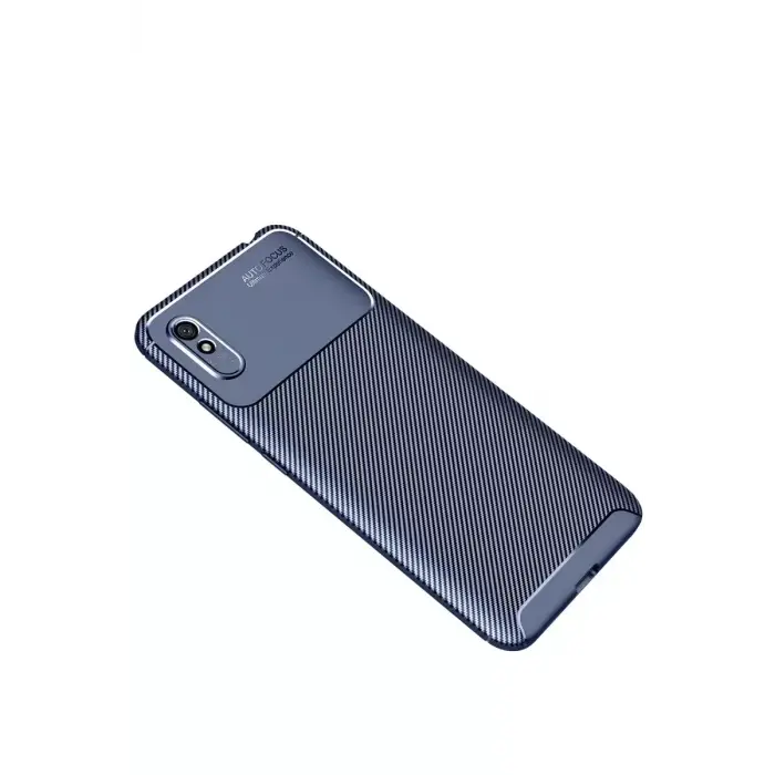 Newface Xiaomi Redmi 9A Kılıf Auto Focus Karbon Kapak - Lacivert
