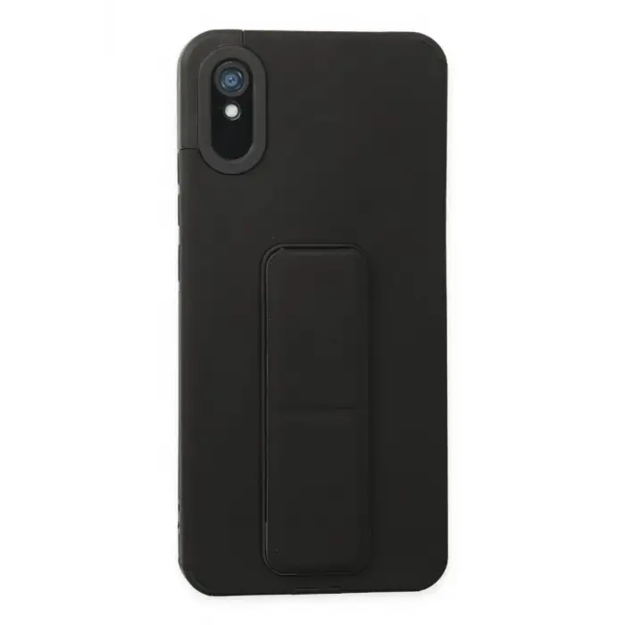 Newface Xiaomi Redmi 9A Kılıf Mega Standlı Silikon - Siyah