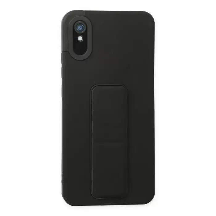 Newface Xiaomi Redmi 9A Kılıf Mega Standlı Silikon - Siyah