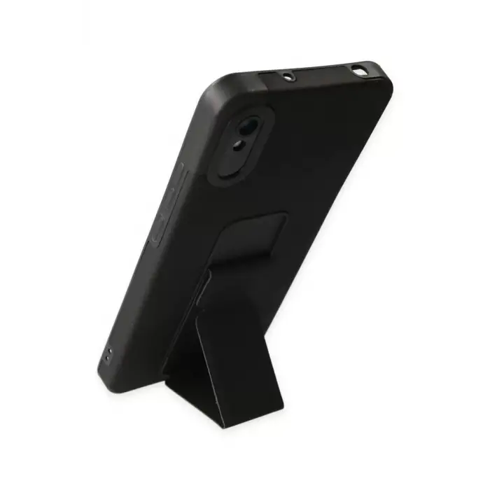 Newface Xiaomi Redmi 9A Kılıf Mega Standlı Silikon - Siyah