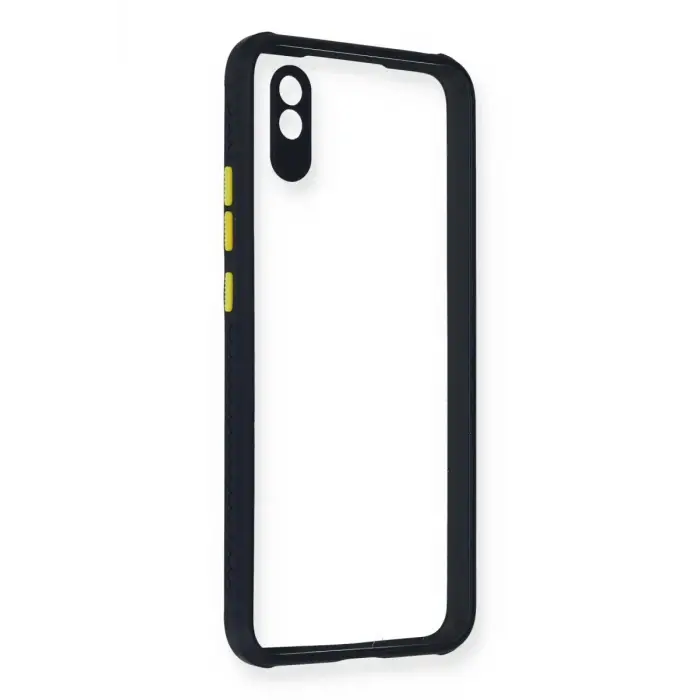 Newface Xiaomi Redmi 9A Kılıf Miami Şeffaf Silikon - Lacivert