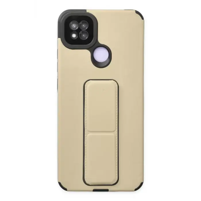 Newface Xiaomi Redmi 9C Kılıf Mega Standlı Silikon - Gold