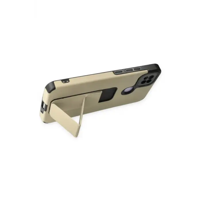 Newface Xiaomi Redmi 9C Kılıf Mega Standlı Silikon - Gold