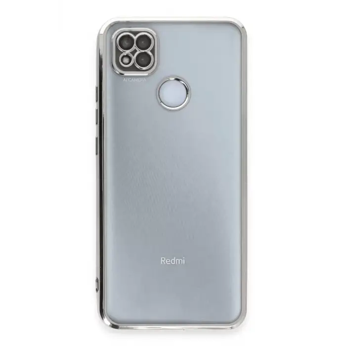 Newface Xiaomi Redmi 9C Kılıf Razer Lensli Silikon - Gümüş