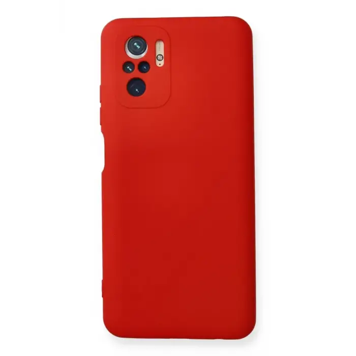Newface Xiaomi Redmi Note 10 Kılıf Nano içi Kadife Silikon - Kırmızı