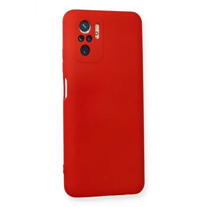 Newface Xiaomi Redmi Note 10 Kılıf Nano içi Kadife Silikon - Kırmızı