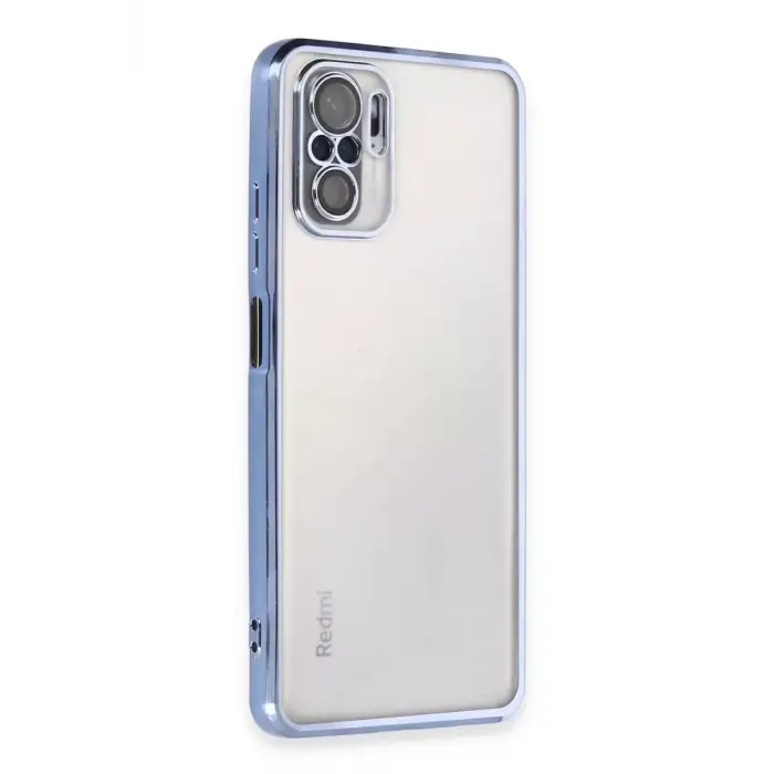 Newface Xiaomi Redmi Note 10 Kılıf Razer Lensli Silikon - Açık Mavi