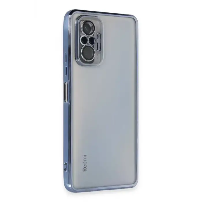 Newface Xiaomi Redmi Note 10 Pro Kılıf Razer Lensli Silikon - Açık Mavi