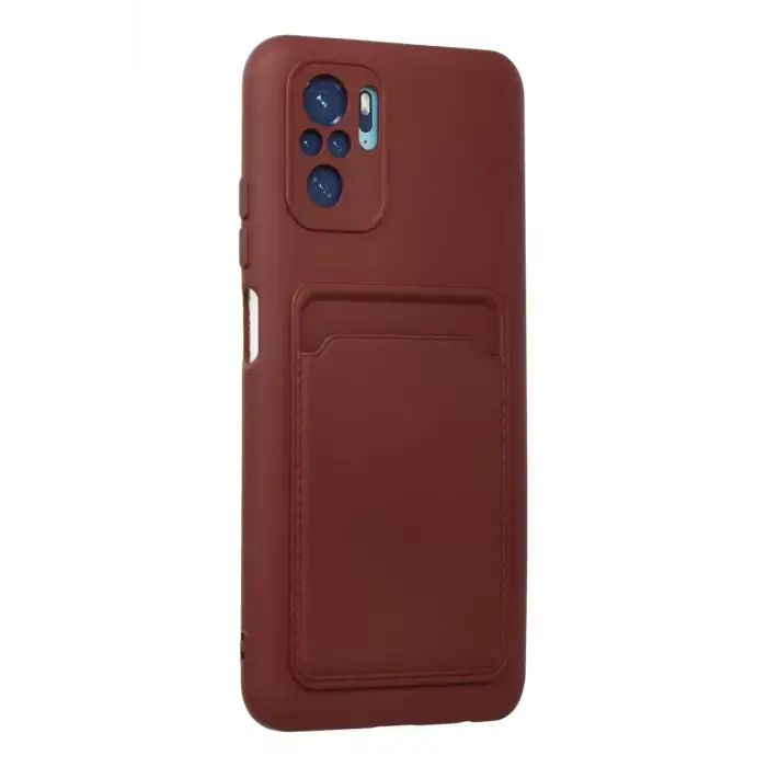 Newface Xiaomi Redmi Note 10S Kılıf Kelvin Kartvizitli Silikon - Bordo