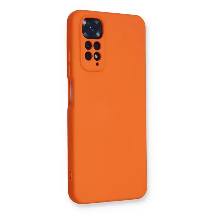 Newface Xiaomi Redmi Note 11 Kılıf Nano içi Kadife Silikon - Turuncu