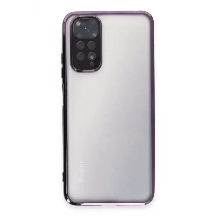 Newface Xiaomi Redmi Note 11 Kılıf Razer Lensli Silikon - Mor