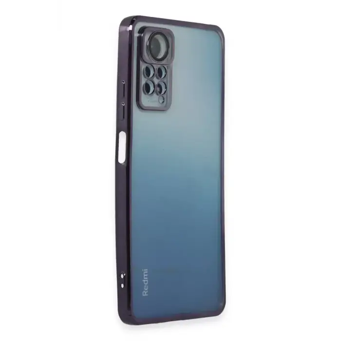 Newface Xiaomi Redmi Note 11 Pro Kılıf Razer Lensli Silikon - Mor