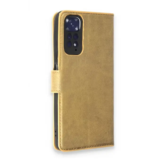 Newface Xiaomi Redmi Note 11 Pro Kılıf Trend S Plus Kapaklı Kılıf - Gold