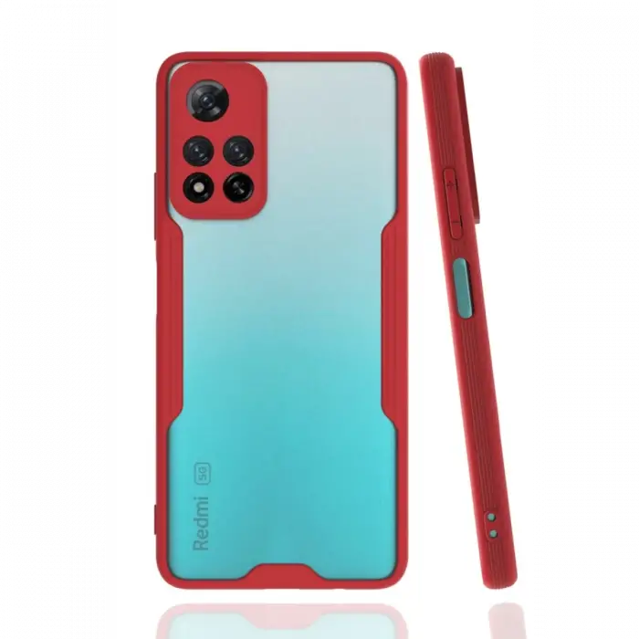 Newface Xiaomi Redmi Note 11 Pro Plus 5G Kılıf Platin Silikon - Kırmızı