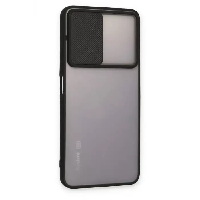 Newface Xiaomi Redmi Note 11T Kılıf Palm Buzlu Kamera Sürgülü Silikon - Siyah