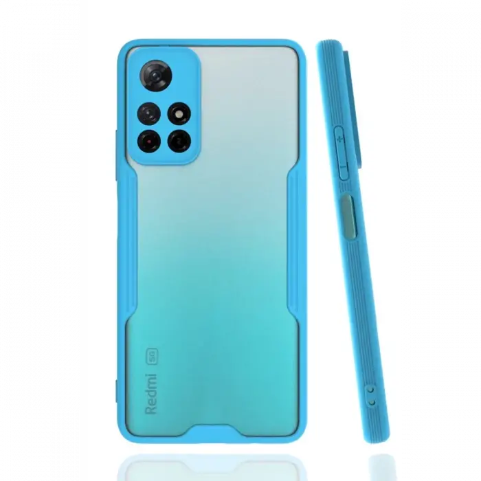 Newface Xiaomi Redmi Note 11T Kılıf Platin Silikon - Mavi
