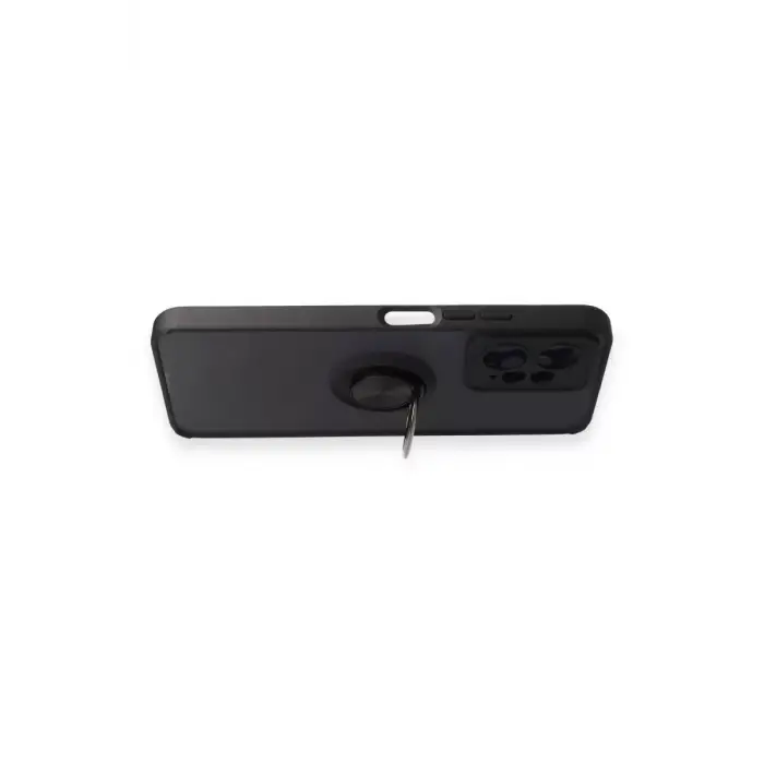 Newface Xiaomi Redmi Note 12 4G Kılıf Montreal Yüzüklü Silikon Kapak - Siyah