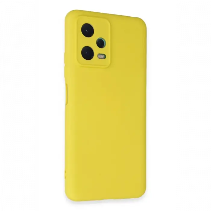 Newface Xiaomi Redmi Note 12 5G Kılıf Nano içi Kadife Silikon - Sarı