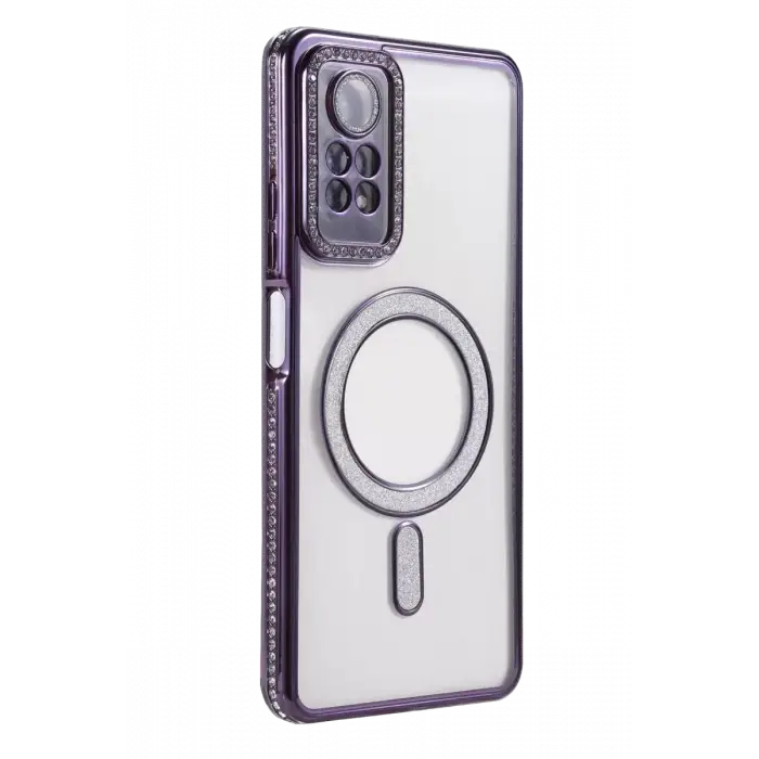 Newface Xiaomi Redmi Note 12 Pro 4G Joke Simli Magneticsafe Kılıf - Derin Mor