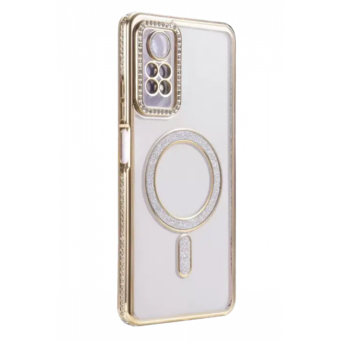 Newface Xiaomi Redmi Note 12 Pro 4G Joke Simli Magneticsafe Kılıf - Gold
