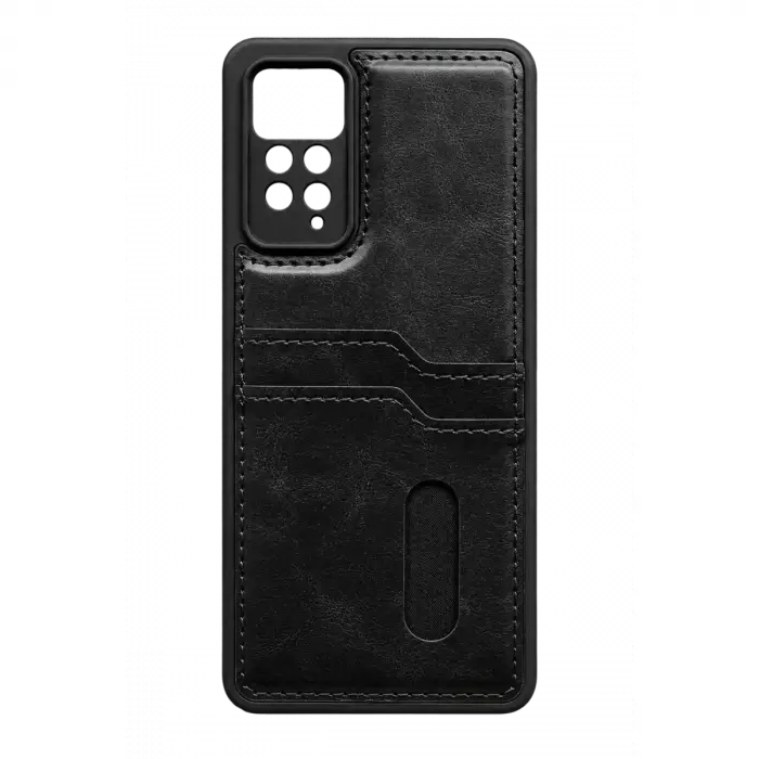Newface Xiaomi Redmi Note 12 Pro 4G Kılıf Sara Kartvizitli Deri Kılıf - Siyah