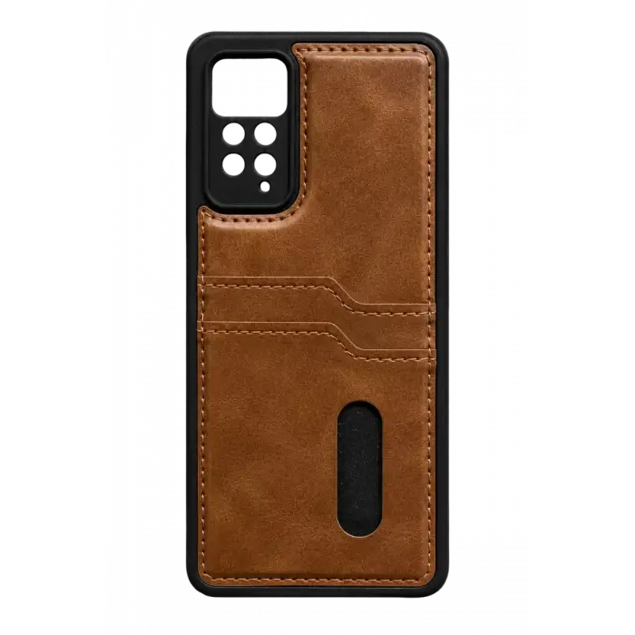 Newface Xiaomi Redmi Note 12 Pro 4G Kılıf Sara Kartvizitli Deri Kılıf - Taba