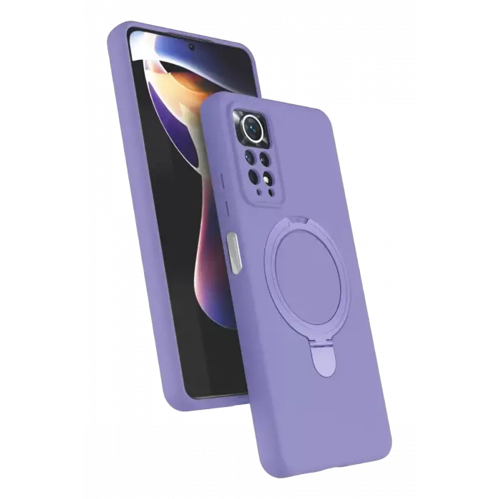 Newface Xiaomi Redmi Note 12 Pro 4G Regal Magsafe Standlı Kapak - Lila