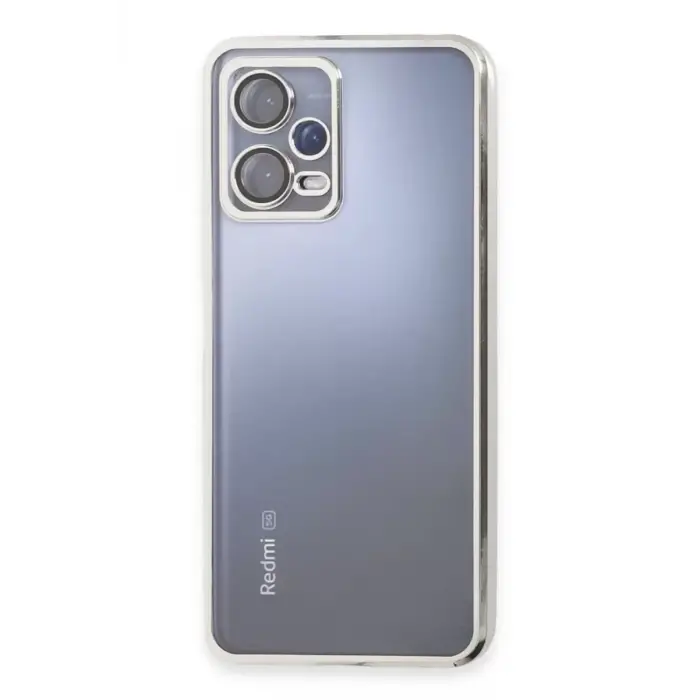 Newface Xiaomi Redmi Note 12 Pro 5G Kılıf Razer Lensli Silikon - Gümüş