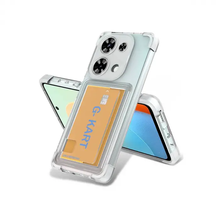 Newface Xiaomi Redmi Note 13 Pro 4G Kılıf Kart Şeffaf Silikon - Şeffaf