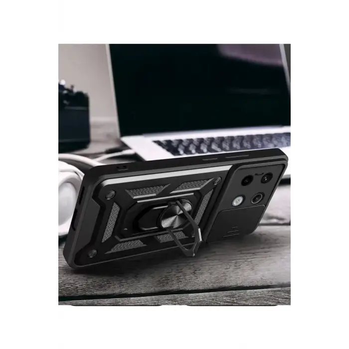 Newface Xiaomi Redmi Note 13 Pro 4G Pars Lens Yüzüklü Silikon - Kırmızı