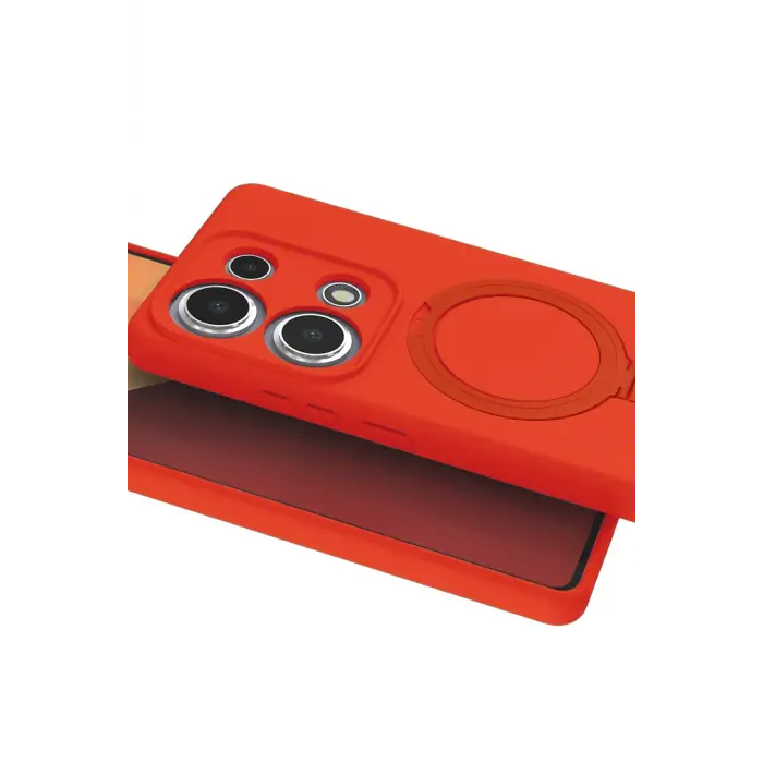 Newface Xiaomi Redmi Note 13 Pro 4G Regal Magsafe Standlı Kapak - Turuncu