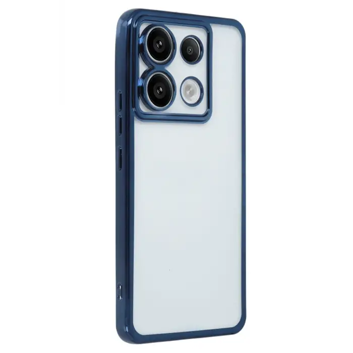 Newface Xiaomi Redmi Note 13 Pro 5G Kılıf Razer Lensli Silikon - Sierra Blue