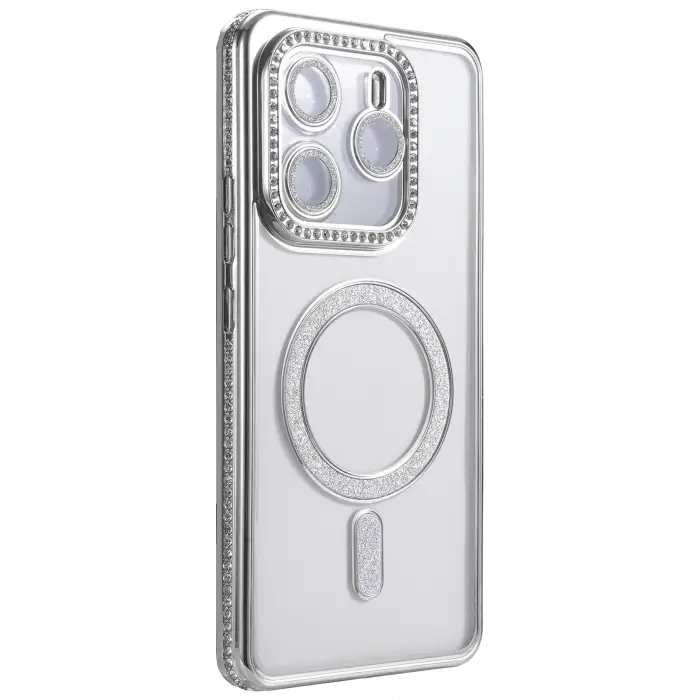 Newface Xiaomi Redmi Note 14 4G Joke Simli Magneticsafe Kılıf - Gümüş