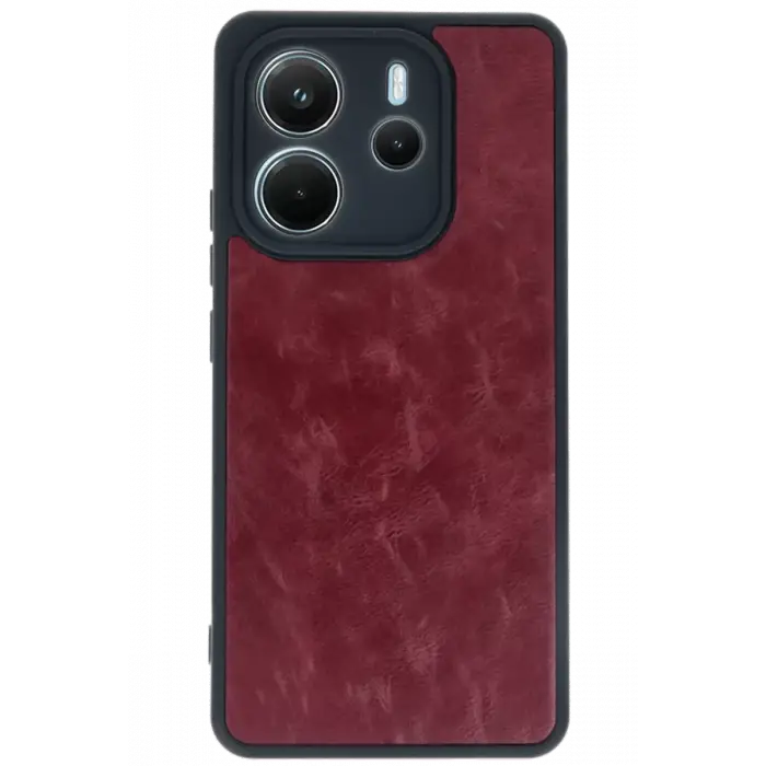 Newface Xiaomi Redmi Note 14 4G Kılıf Aras Deri Kapak - Bordo