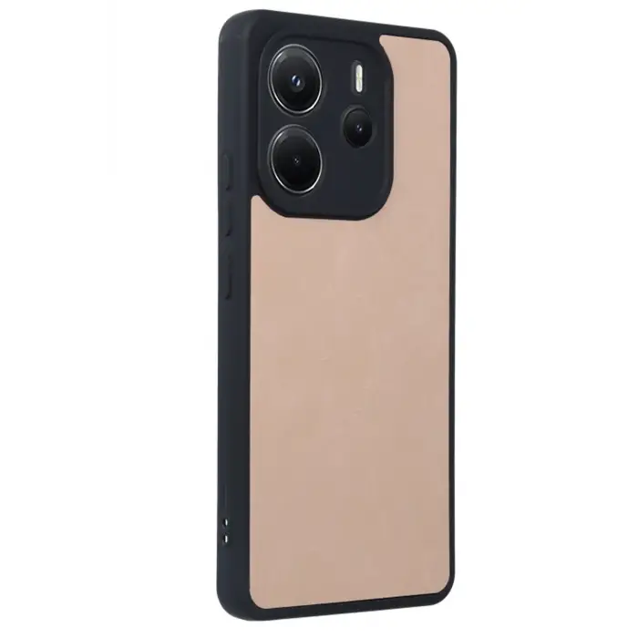 Newface Xiaomi Redmi Note 14 4G Kılıf Aras Deri Kapak - Pudra