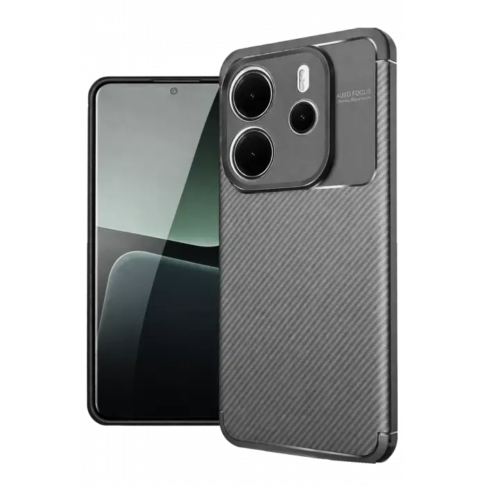 Newface Xiaomi Redmi Note 14 4G Kılıf Auto Focus Karbon Kapak - Gri