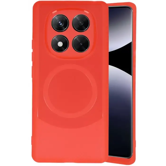 Newface Xiaomi Redmi Note 14 Pro 5G Kılıf Maya Karbon Kapak - Kırmızı