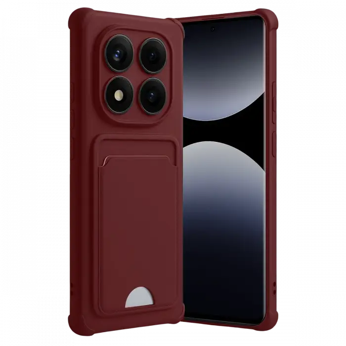 Newface Xiaomi Redmi Note 14 Pro Plus Kelvin Kartvizitli Silikon - Bordo